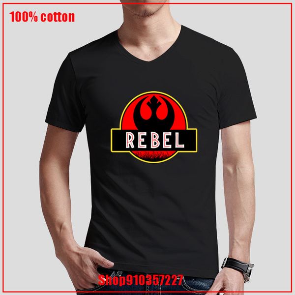 

rebel jurassic park t-shirt v-neck t-shirt short sleeve shirt 2020 summer fashion shirts male simple shirt