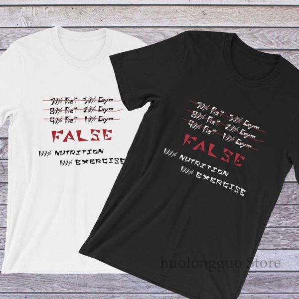 

false t-shirt short sleeve t-shirt for men & women (unisex) outside label one hundred percent