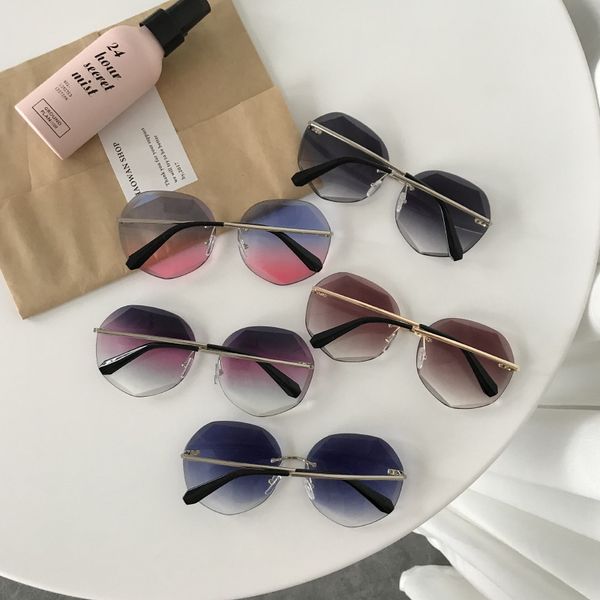 

sunglasses summer est cool polygon shaped hexagon fashion women's ocean sheet uv protection eyewear anti uv400 gift, White;black