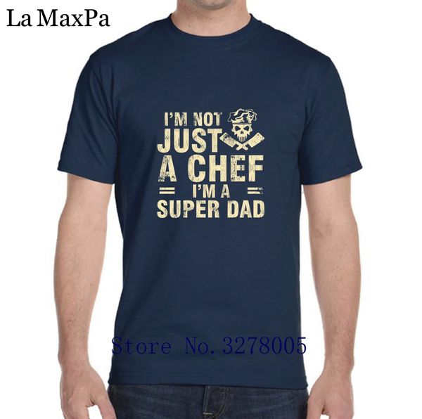 

la maxza men's t shirt solid color new style chef not just a chef i'm a super dad tshirt leisure cotton simple t-shirt for men