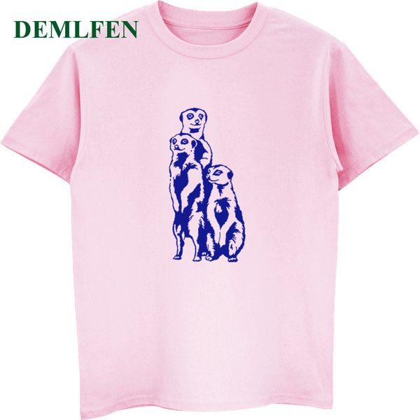 

brand summer t-shirt new meerkat cute animal decor t-shirt men's cotton short sleeve t shirt casial tees streetwear