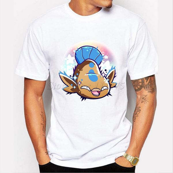 

2019 new cute stunfisk printed men's fashion t shirt hipster cool short sleeve tees