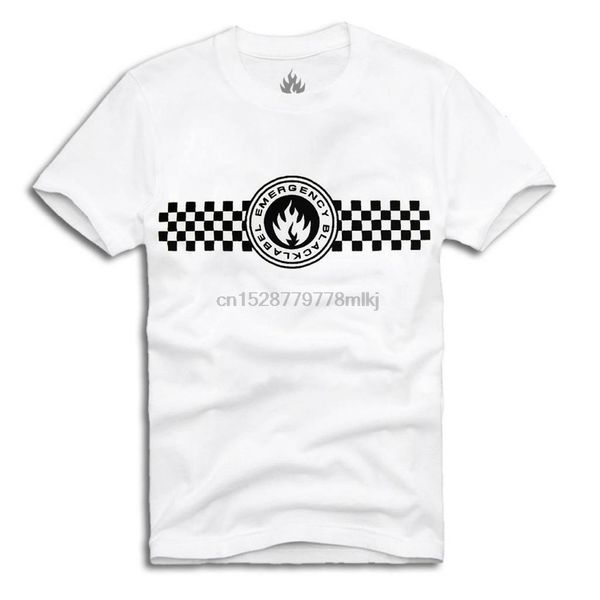 

black label original skate t-shirt emergency gingham checkered track t-shirt fashion men casual summer t shirt design