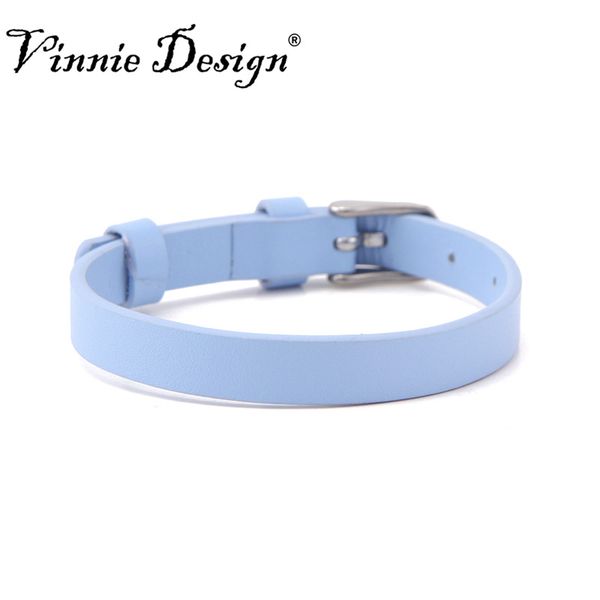 

vinnie design jewelry 8mm genuine leather wrap bracelet for keeper slide charms, Golden;silver