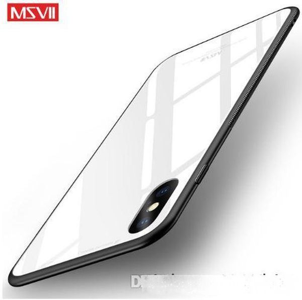 

2018 for iphone6 7 7plus x glass case for iphone 8 8plus coque silicone shock proof luxury slim tempered glass cover for iphonex back