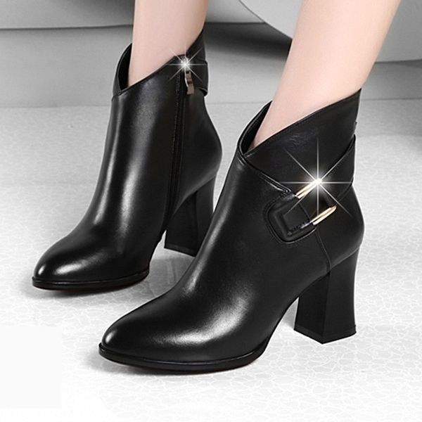 

plus size 34-40 new fashion high heels boots women platform ankle boots for women black red ladies shoes x0119