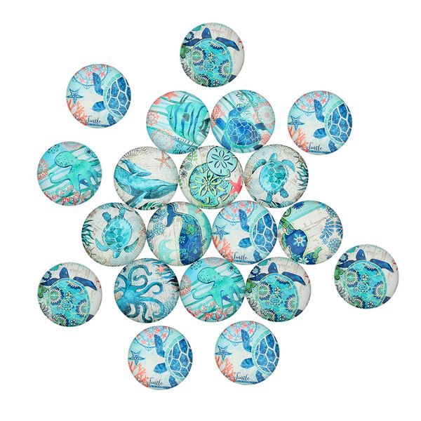 

20pieces glass ocean fish flatback scrapbooking dome for crafts accessories