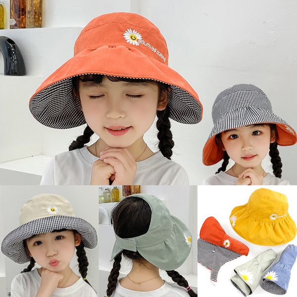 

travel outdoor new fashion cute casual sun hats wide brim children sun hat kids bucket cap summer beach girls, Blue;gray