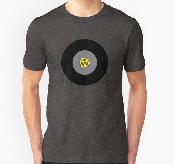 

men short sleeve tshirt 45 single vinyl record w adapter t shirt women t-shirt