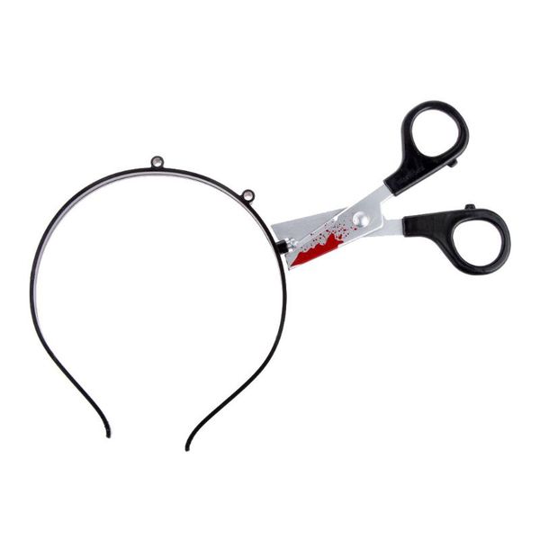 

2pcs scissors & blood headband head hoop halloween costume hair accessories, Blue;purple