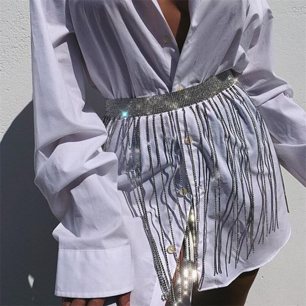 

2020 ladies tassel bling rhinestone belt waistband women bright bride wide crystal diamond waist chain straps belts, Black;brown