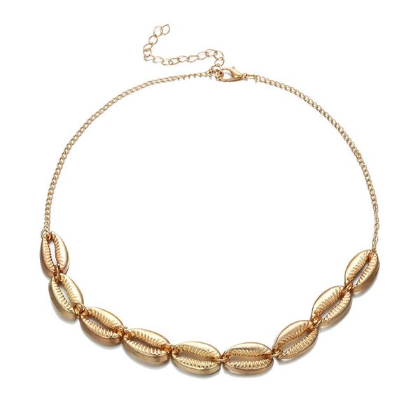 

chains american cross-border jewelry women's metal alloy shell necklace bohemian fashion versatile, Silver