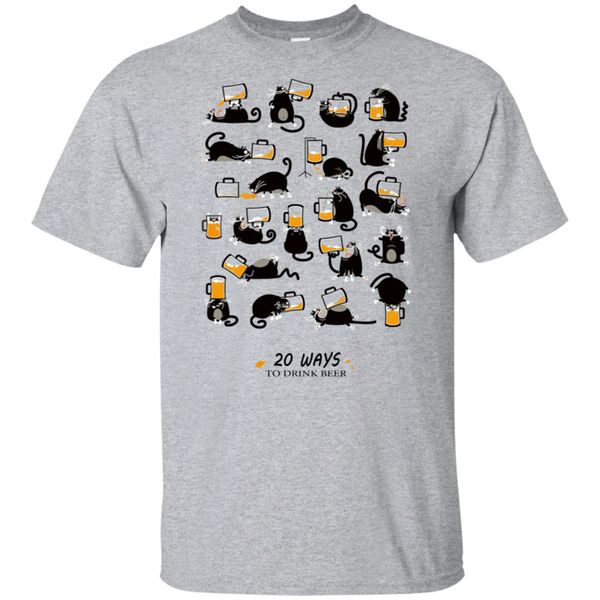 

20 ways to drink beer women men t - shirt grey s s - 6xl light tee shirt