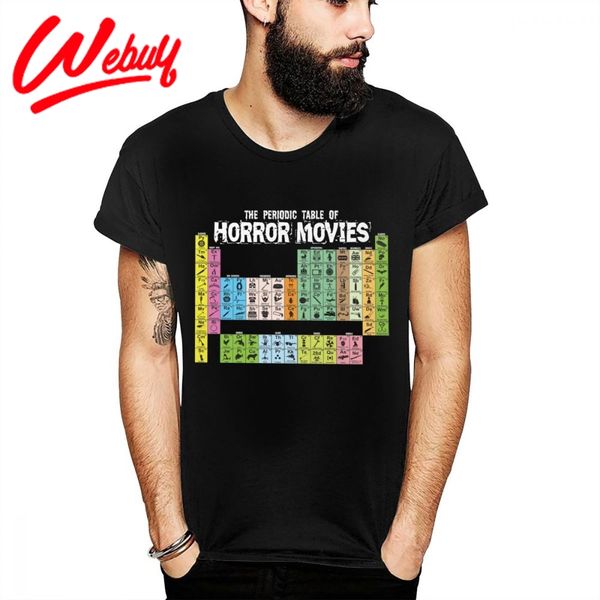 

crewneck periodic table of horror movies tools hip hop t shirt male quality cotton tee shirt plus size