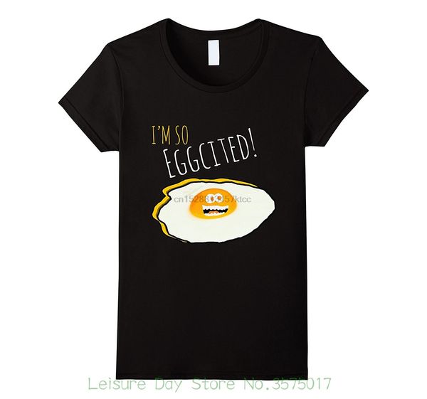 

100% cotton short sleeve o-neck tee i am so eggcited broken happy and excited egg gift t-shirt