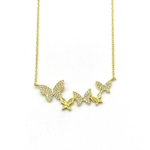 

selling gold filled butterfly charm necklace for women, Silver