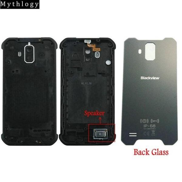 

ellphones & telecommunications for original blackview bv9600 battery housings door cover speaker back glass ip68 metal panel bateria case...