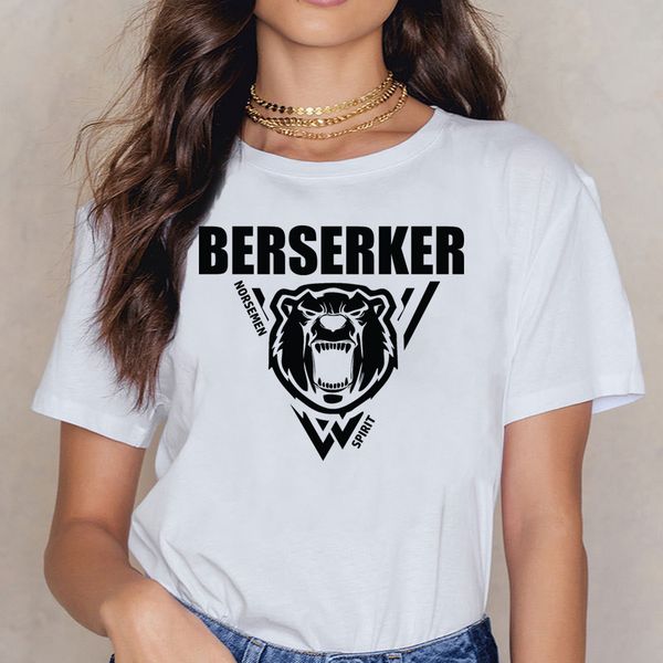 

t shirt women berserker vikings black comic inscriptions short female shirt