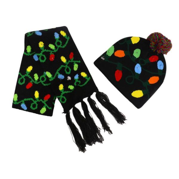 

caps & hats children and scarf for winter kid baby sequin christmas hat led light-up knit beanie set czapka dla dziewczynki, Yellow