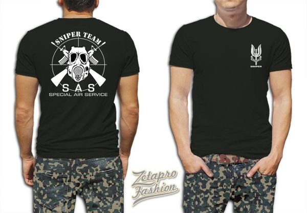 

fashion summer straight 100% cotton t-shirt maglia softair game stampa sniper team american special air service tee shirt