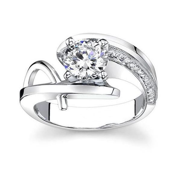 

cluster rings fashion jewelry zircon stainless steel parallel elegant wedding bride party for women girl, Golden;silver