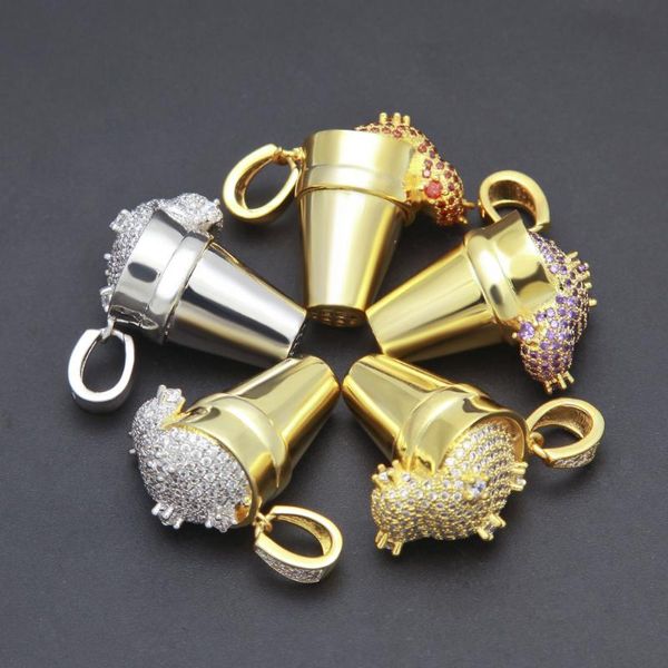 

pendant necklaces cream overflow necklace iced out cubic zircon men's hip hop jewelry gifts for men women, Silver