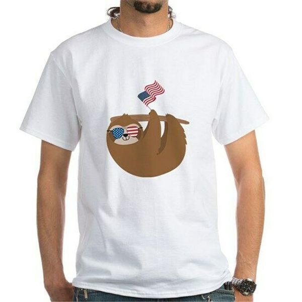 

новый лень, день независимости, 4 июля men white t-shirt размер s-2xl чистого хлопка футболка