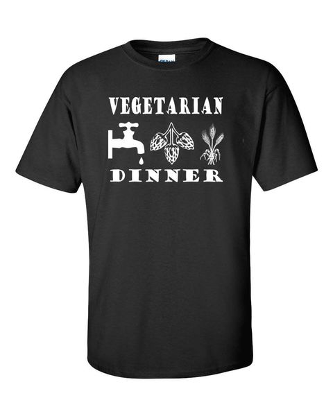

brand new 2019 summer mens short vegetarian dinner beer water barley hops college drinking men's cute t shirts