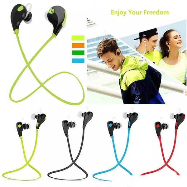 

qy7 wireless bluetooth earphone headset sport heandphone running earphones for iphone 5s 6 plus samsung galaxy s4 s5 s6 edge note5 om-ca6
