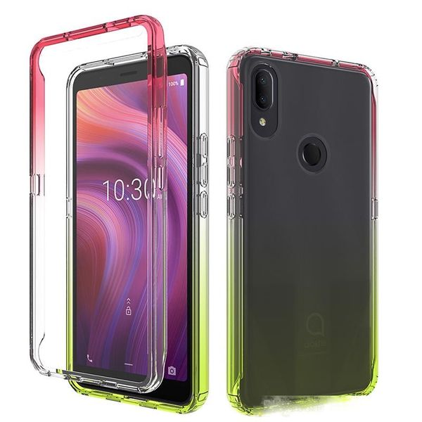 

for alcatel 3v 2019 lg aristo 4 plus case shockproof case acrylic transparent back cover frame protective phone cover case oppbag