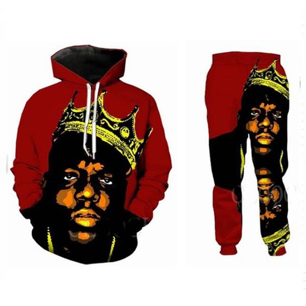 

2020 новый мужчины / женская 90 old school 3d печать мода спортивные костюмы crewneck hip hop толстовка и брюки + толстовки k012, Gray