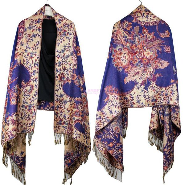 

scarves lady echarpes foulards femme scarf women cachecol double side large long tassel wrap shawl mujer bufanda capes, Blue;gray