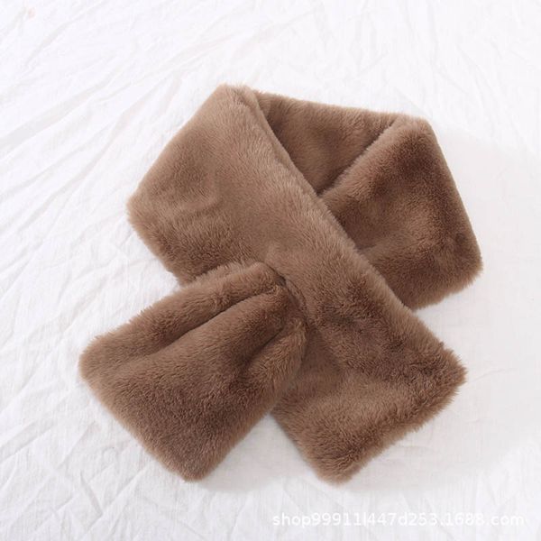 

autumn winter new furry scarf bib female imitation fur all-match plush collar soft comfortable warm cold-proof wool scarf b28, Blue;gray