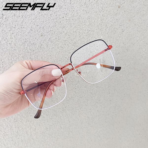 

square моды seemfly очки рамка женщина тенденции стили марка optical computer оправа óculos de grau feminino армакао, Black