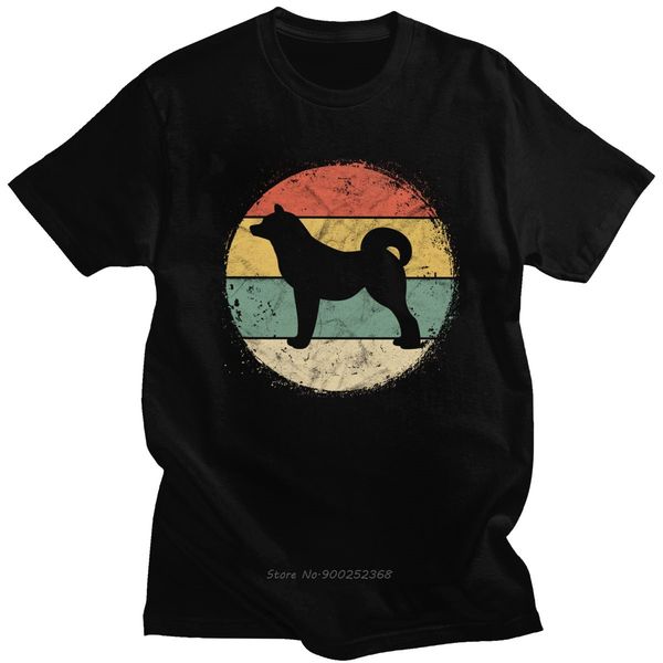 

cool male circular retro akita tshirt short sleeve grunge cotton t-shirt printed japan dog owner gift tee shirt gift harajuku