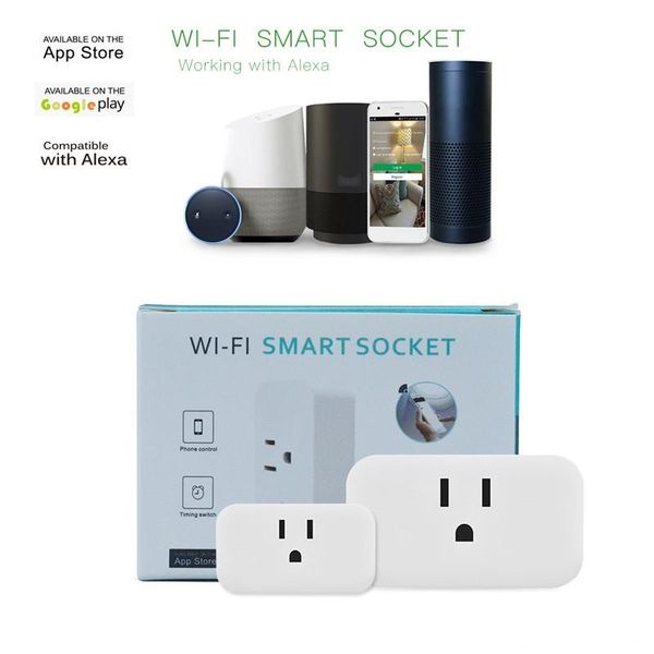 

home automation smart wifi sockets wireless switch round us plugs app remote control socket outlet timing switch for android ios dhl