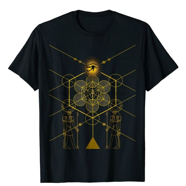 

men funny t shirt women cool tshirt sacred geometry science egyptian t shirt horus heru