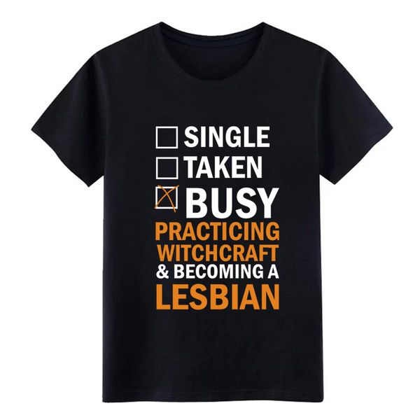 

men's busy practicing witchcraft lesbian halloween t shirt printing tee shirt size s-3xl unique famous basic letter shirt