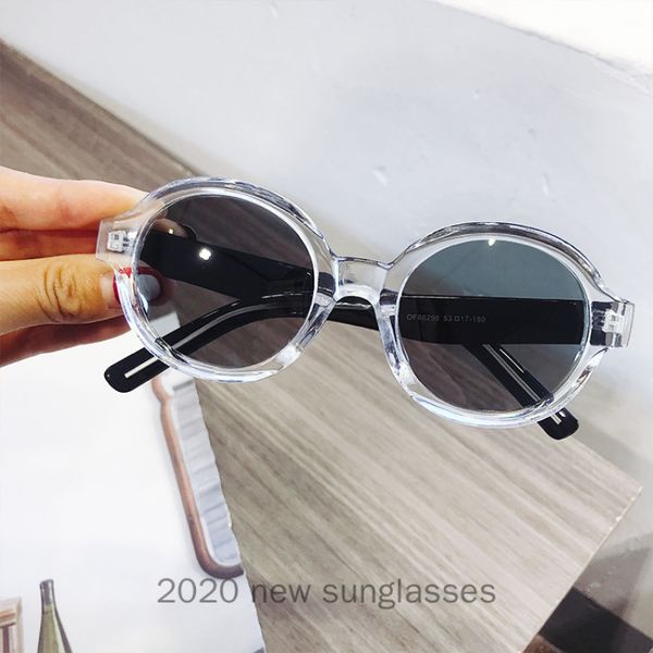 

clear gray round sunglasses fashion 2020 luxury shades for women designer summer uv400 glasses leopard frame eyewear uv400 nx, White;black