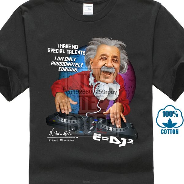 

novelty men einstein dj=mc t shirt x large black