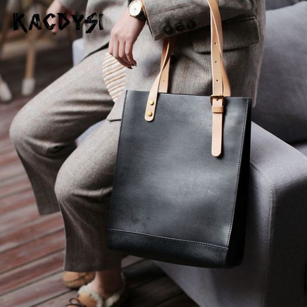 

real leather original luxury ladies single shoulder bag literary tote bag simple small handbags girl casual tote handle bags