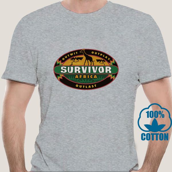 

2215a survivor tv show африка логотип лицензионный взрослых t-shirt все размеры