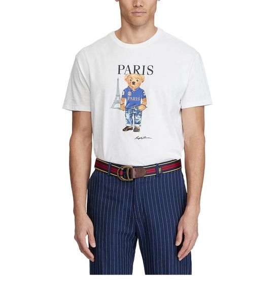 

new style print t-shirt short-sleeved and 100% t-shirt poloshirt pattern size cotton paris bear bear city the same high-quality america kflk, Black