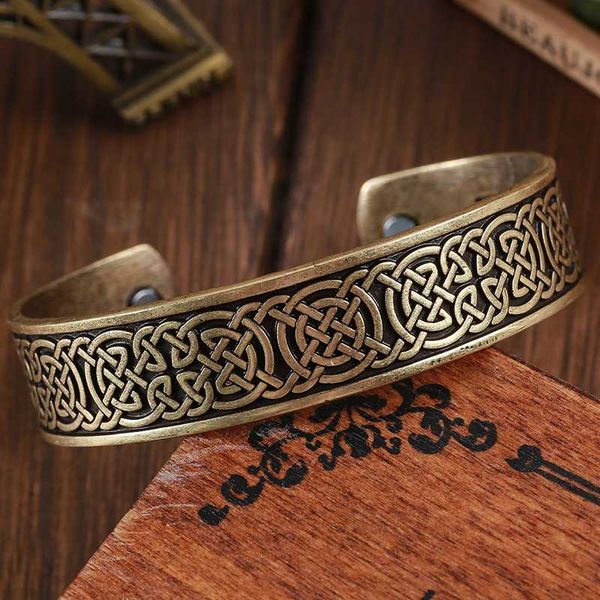 

bangle viking cletic knot bracelet wristband cuff pagan nordic 5pcs, Black