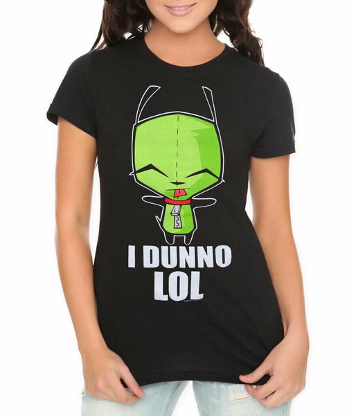 

invader zim i dunno junior t shirt men women summer o neck tee shirt
