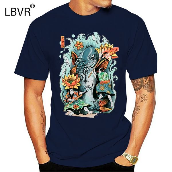 

make art not war t shirt samurai tshirt koi battle t-shirt lotus pond men clothing japan style summer cotton tees