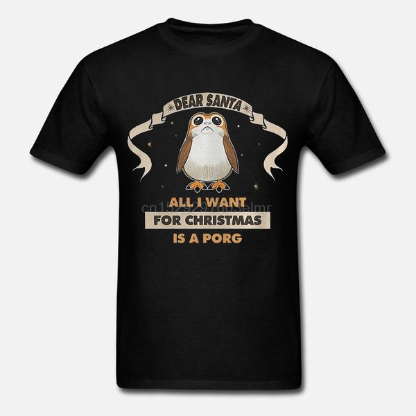 

мужчины футболка дорогой санта все, что я хочу на рождество это porg женщин футболку