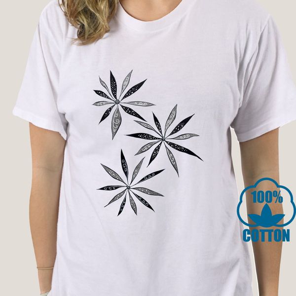 

2168a white tshirt floral mensimple style print tee shirts cotton never fade fashion summer t shirts men elegant thin flowers