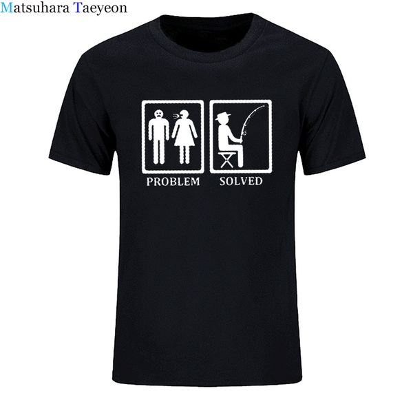 

funny t shirts problem solved t-shirt for men fishinger fisherman comedy father dad cotton t shirt summer tee