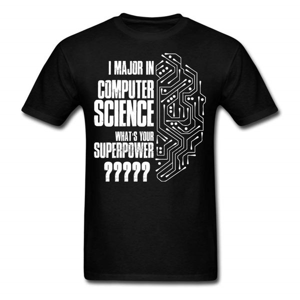 

i major in computer science t shirt novelty graphic man funny fashion t-shirt